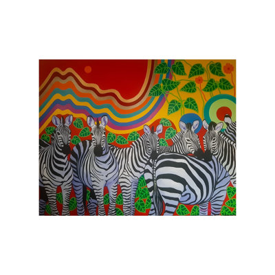 Herd Of Zebras | Acrylic On Canvas | By Debrata Basu