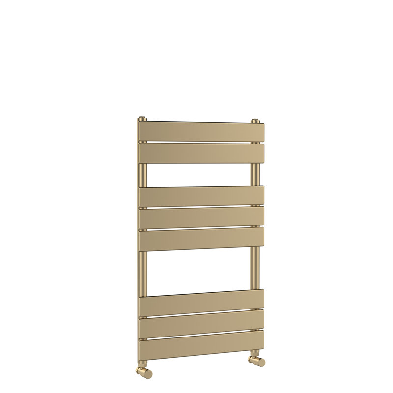 Piazza Flat Panel Towel Rail Heated Towel Rails, Brushed Brass
