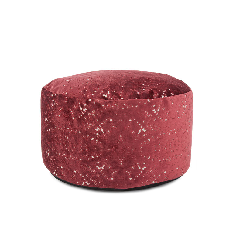 Upholstered Pouf, Pasini Ruby Polyester Blend