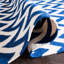 Tapis ivoire / bleu tissé à la main Emek-658369836