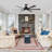 Breezelite Modern 65" Matte Black LED Downrod Ceiling Fan