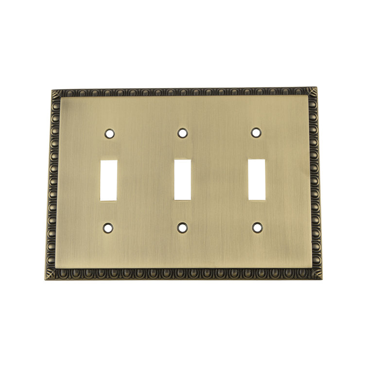 Egg and Dart 3-Gang Toggle Light Switch Wall Plate