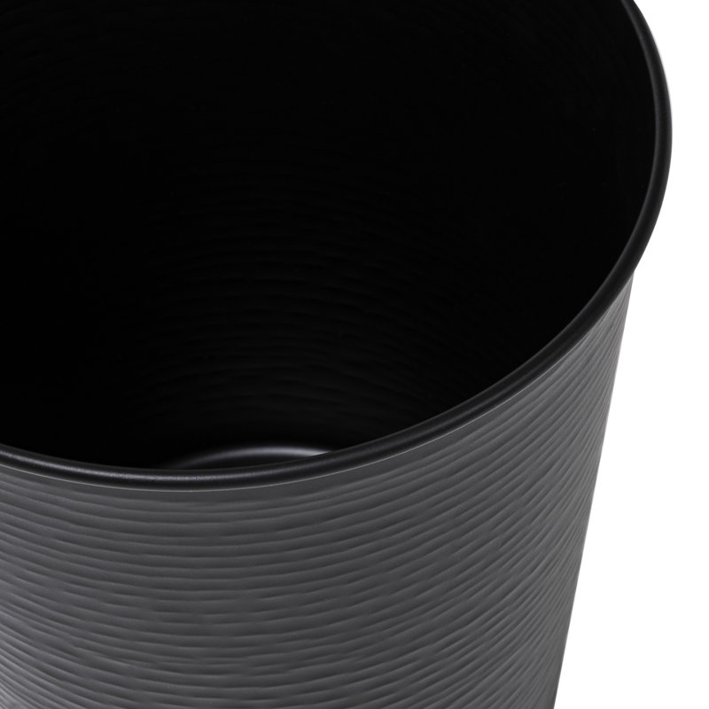 Remi Modern Classic Textured Steel 2-Gallon Wastebasket, Matte Black