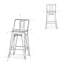 Tabourets de comptoir en métal (de 2) - Blanc vieilli, conception moderne avec assise confortable et fabrication stable, pieds avec repose-pieds 2 tabourets, pouce, repose-pieds incurvé pour le confort, croix