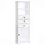 White Storage Cabinet With 3 Drawers And Adjustable Shelves For Bathroom, Study, Office And Interior, MDF Board With Painted Finish