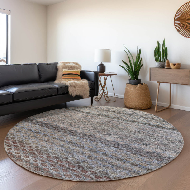 Tapis d'intérieur / extérieur brun Maelis , 8 pi x 8 pi