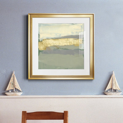 «Sage & Gold Swipe I-Premium», reproduction encadrée prête à accrocher2759249