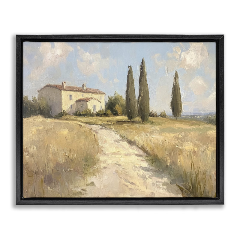 Cadre flottant Country Country Path, par Petal Prints Design, Cadre flottant noir de jais, H 17 po x l 21 po