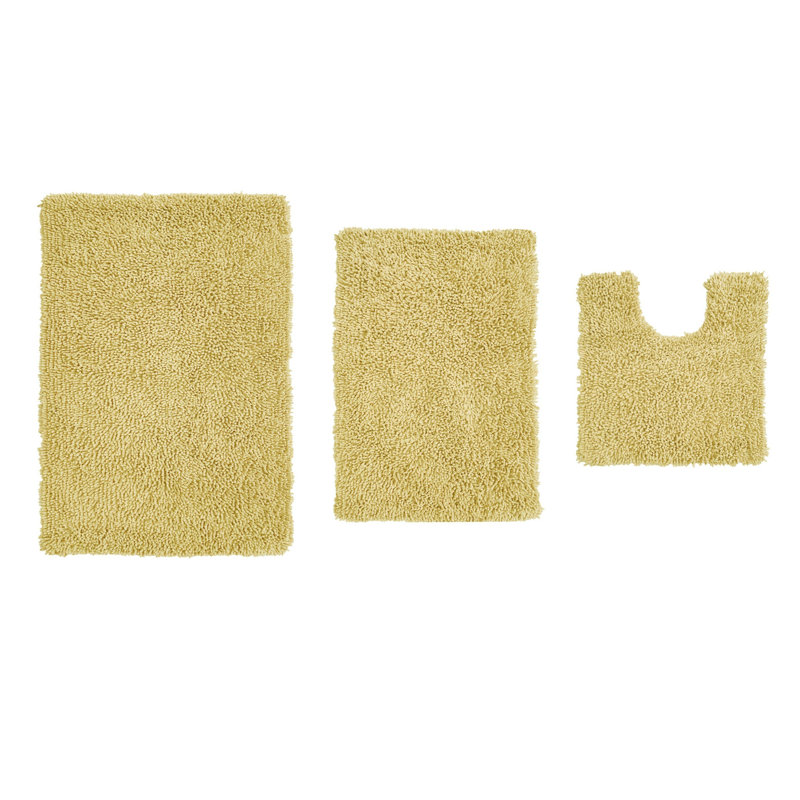 Ensemble de 3 tapis de bain Hazeltine, Jaune