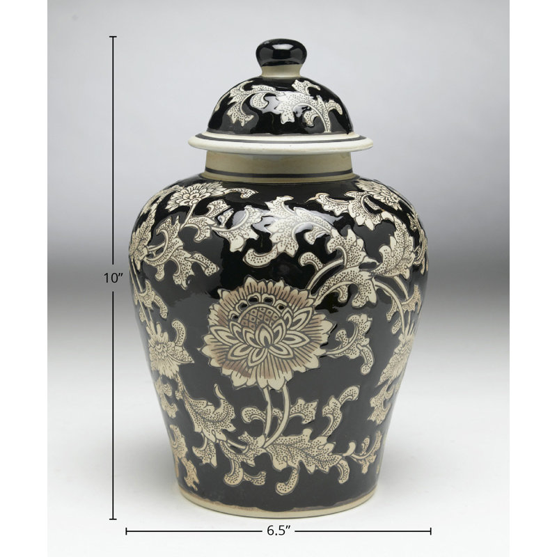 Priebe Floral Urn, Black