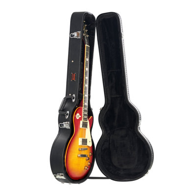 Étui rigide pour guitare électrique, étui rigide pour guitare en forme de gourde de 41,34 po, avec poignée de clé à loquet, étui rigide pour guitare en polyuréthane LES Paul de 39 po, noir