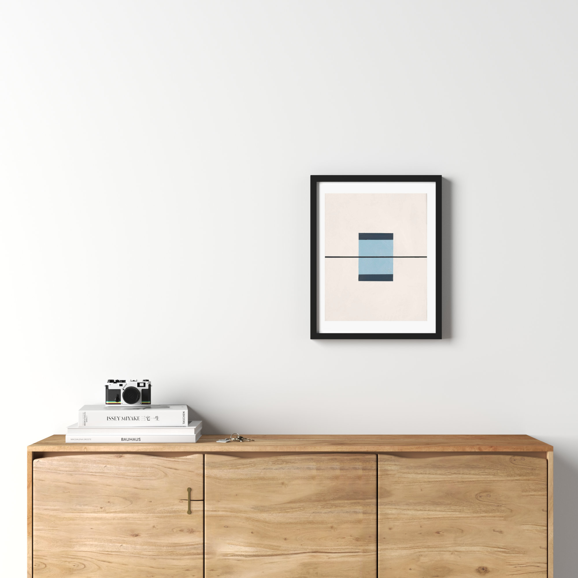 Black And Blue 1 by Robert Kamnatnik, 20" H x 16" W x 1.25" D, Black