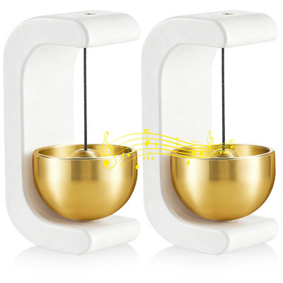Sonnette carillon magnétique en bois en forme de C 2 pièces, cloche de magasinier pour ouverture de porte, décoration pour la maison, réfrigérateur, jardin et restaurant, cadeau de pendaison de crémaillère