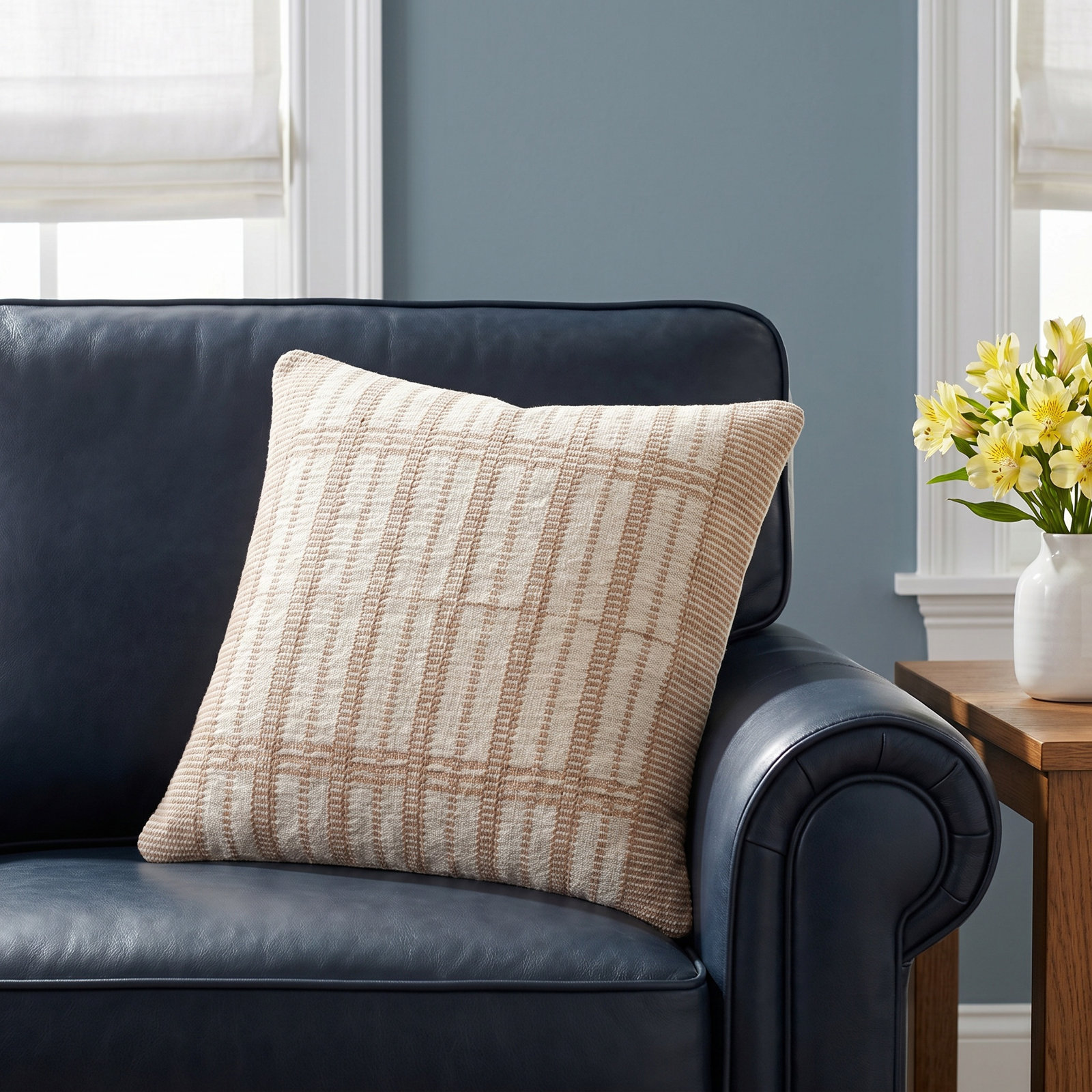 Magnolia Home x Loloi 22" x 22" Pillow Cover, Polyester/Polyfill