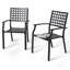 Chaise de salle à manger d'extérieur Randoil, 2 chaises de patio empilables, structure en fer toutes saisons avec finition thermolaquée pour le jardin, noir