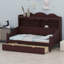 Lit de jour de style rétro avec tiroirs et tablettes de rangement intégrés, canapé-lit multifonctionnel pour la chambre à coucher, le salon et la chambre d'amis, assemblage facile requis-878763260