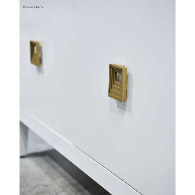 Step Geometric Knob, Satin Brass