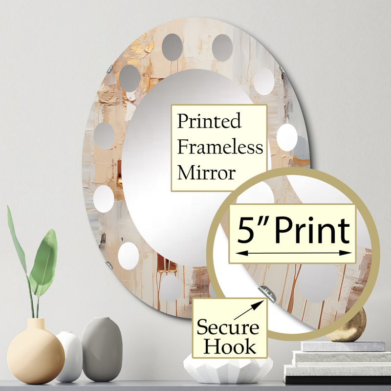 Atoir - Miroir mural moderne ovale, 30 po x 20 po