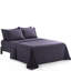Ensemble de draps plissés en rayonne de bambou toutes saisons 4 pièces avec 2 taies d'oreiller, aubergine, de taille simple / simple, par Marina Marina Home Bedding Essentials-1677134304-1677134307