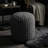 Dinwiddie Round Rope Pouf Ottoman, Grey Fabric