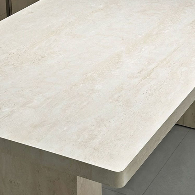 Retro stone slab dining table, 29.5"H x 62.9"L x 31.4"W
