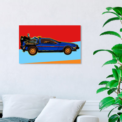 Automobiles Warhol Style Delorean Sports Car - Reproduction d'art sur toile