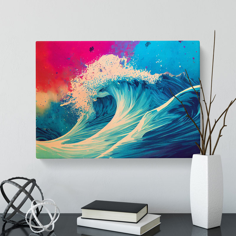 Paint Splash Ocean Wave Vol.2 Abstract - Wrapped Canvas, 50cm H x 76cm W x 3cm D