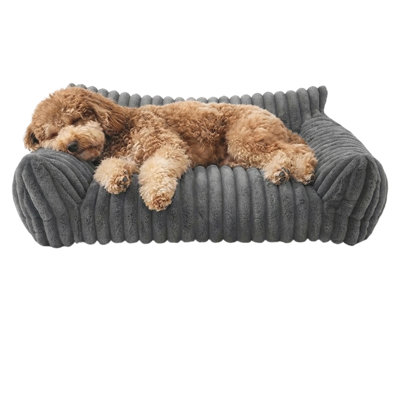 Pet Sofa Washable Plush Cat Dog Couch Grey Foldable Pet Rest Sofa for Small Dogs and Cats Under 15.43lbs