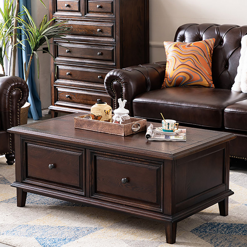 American double-sided four-drawer end table