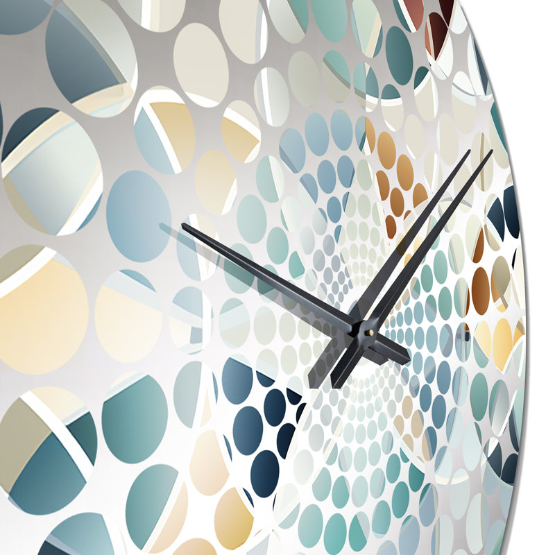 Horloge murale géométrique bleue et jaune, Petit