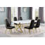 Ensemble de salle à manger en bois blanc avec chaises d'appoint en velours (5 ou 7 pièces)-908445318-908445323-908330499
