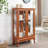 2 Doors Curio Cabinet With Tempered Glass Doors, Curio Cabinet With Mirrored Back Panel-1432547261
