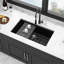 30 x 19 po évier à quartz noir - granit composite station de travail sous-comptoir hygiène cuisine révolutionnaire