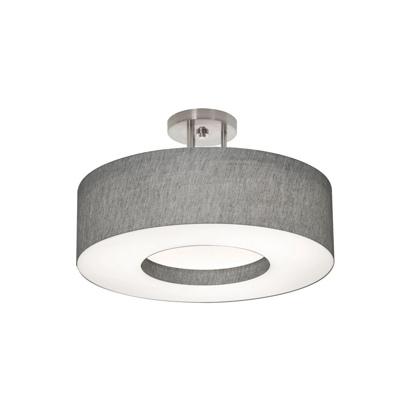 Montclair LumaFuse Semi Flush Mount, Gray, Yes, 10.75" H x 19.25" W x 19.25" D