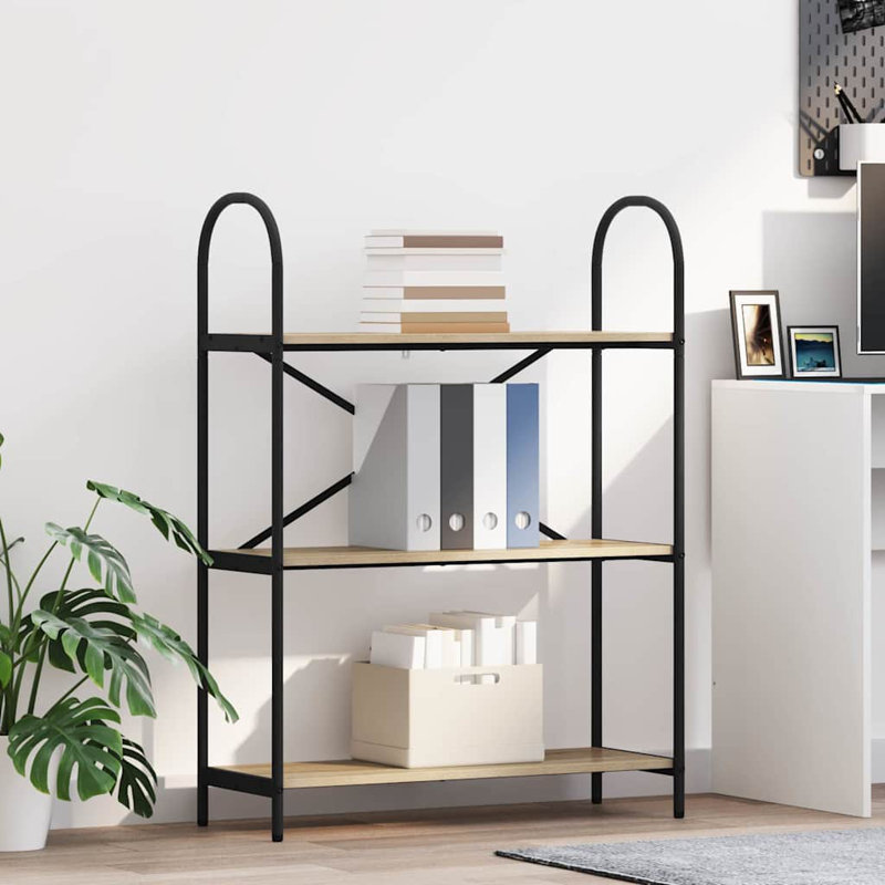 Bookshelf Engineered Wood, Sonoma Oak, (3 Shelves) 109cm. H x 80cm. W x 30cm. D