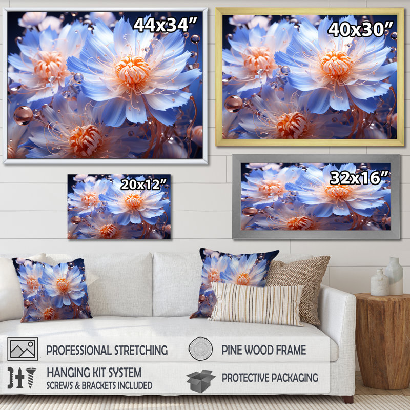 Impression sur toile Dreamy Mauve, H 30 po x l 40 po x P 1,5 po, Cadre doré simple