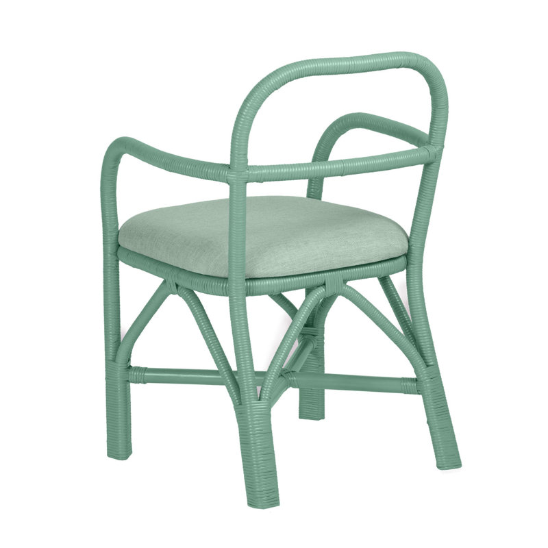 Chaise en rotin Nancy, Vert, Vert