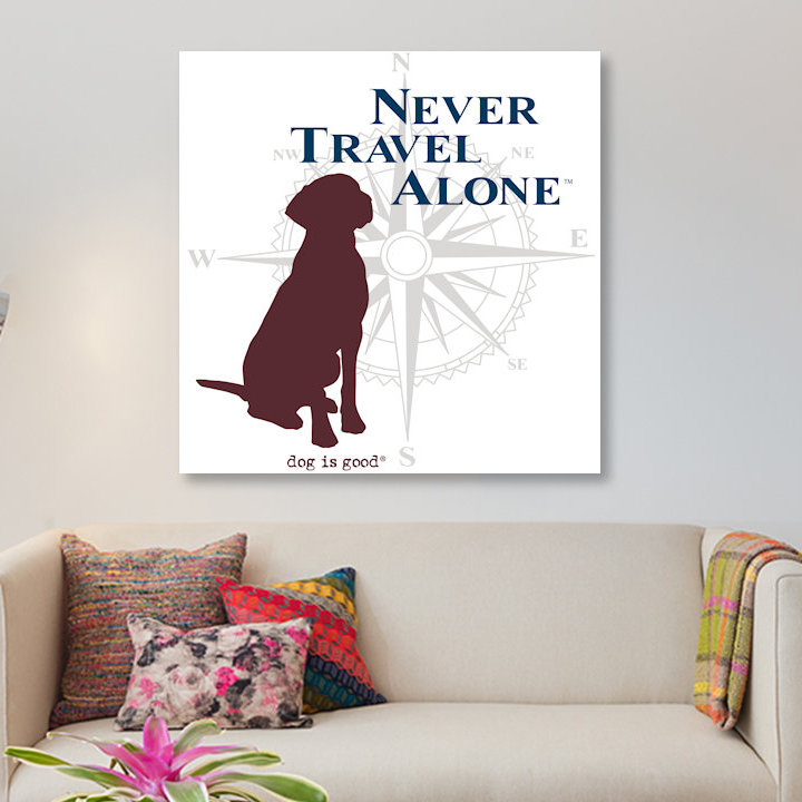 « never traveling seul ii », reproduction d’impression sur toile, H 12 po x l 12 po x P 0,75 po, Toile tendue, Pas de tapis