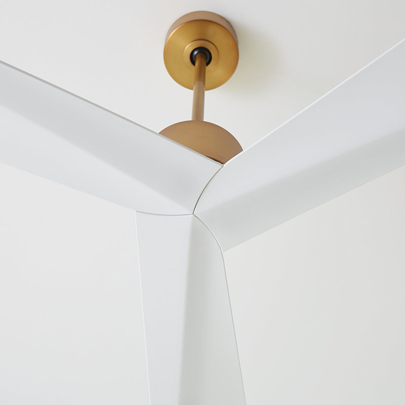 Adler Downrod Ceiling Fan, Burnished Brass/Matte White, 60"