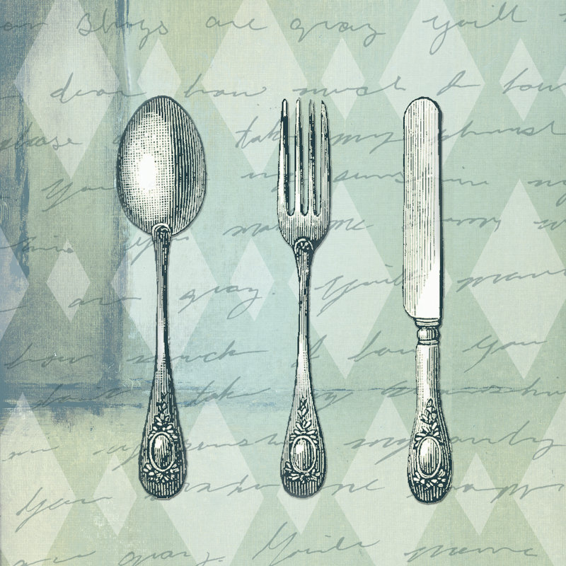 Utensils - Wrapped Canvas Painting, 51cm H x 51cm W x 3.8cm D