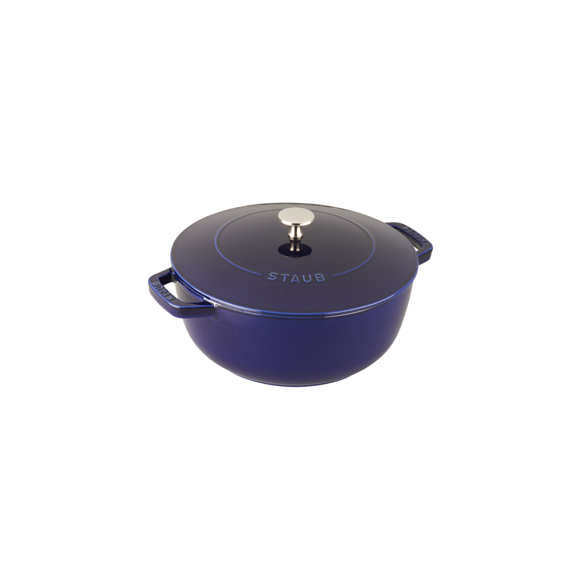 Staub Cast Iron 3.75-Quart Essential French Oven, Serves 3-4 Hand Crafted In France, Dark Blue