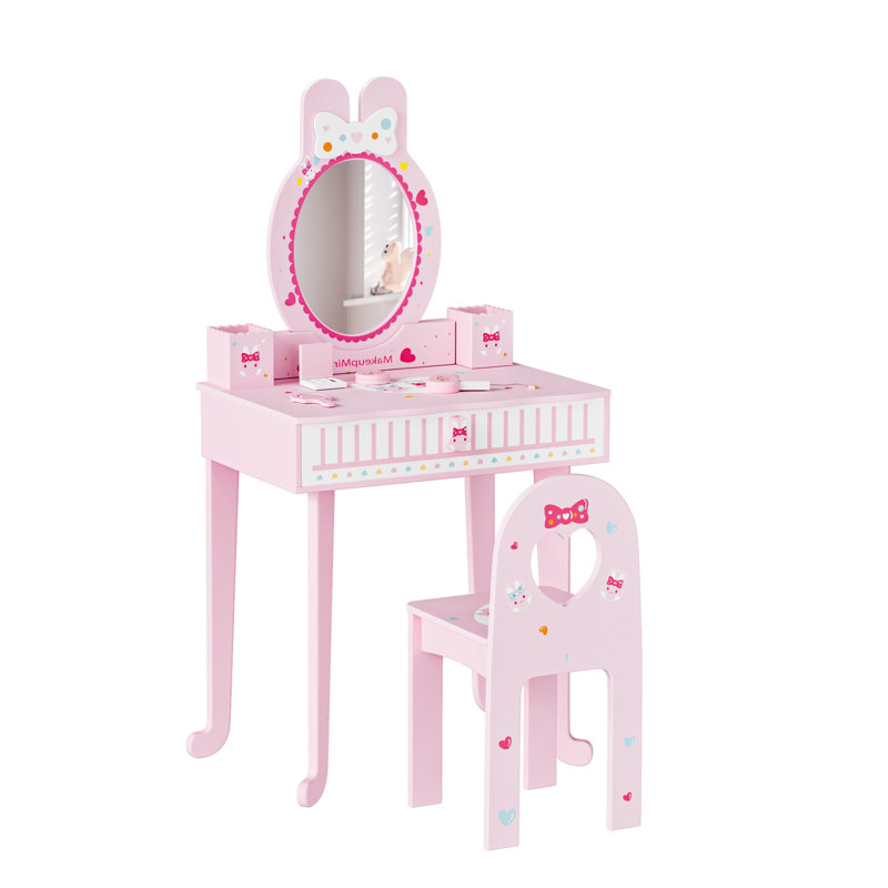 Ensemble de meuble-lavabo pour enfant l 20 "avec miroir, Rose
