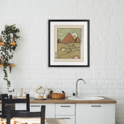 Pyramides égyptiennes, reproduction sous verre encadrée, conception de Tobe Fonseca