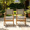 Ensemble de 2 chaises de salle à manger d'extérieur pour repas de patio et brunchs de jardin
