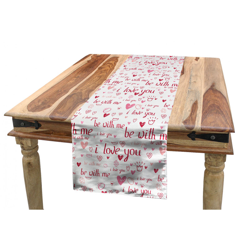 Geometric Valentine's Day Table Runner, 90" x 16"
