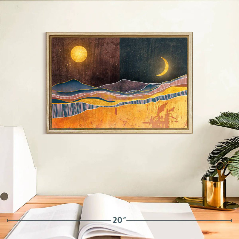 «Blairs Dusk To Dawn», Cadre flottant en bois naturel, 13 po x 9 po