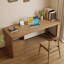 Bureau rectangulaire brun en bois massif avec 3 tiroirs-1437588951-1437588947