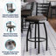 Tabouret de bar pivotant Lomonaco à dossier échelle et assise rembourrée en vinyle-94595984-133937870