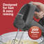  Hamilton Beach 6 Speed Hand Mixer with QuickBurst, Includes Snap-On Storage Case and 2 wire beaters & whisk, Black,62690FG