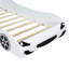 Lit voiture de course blanc en bois blanc avec éclairage DEL et douillette-1814889217
